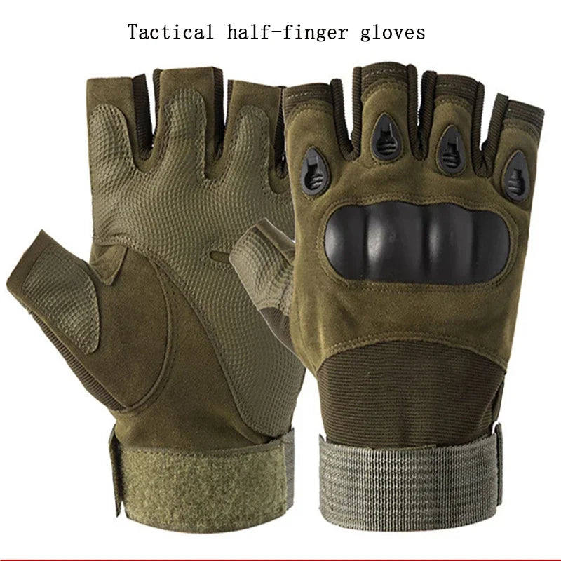 Fitness Anti Slip Cycling Gloves, Wear-resistant Outdoor Tactical Sports Climbing Half Finger Gloves